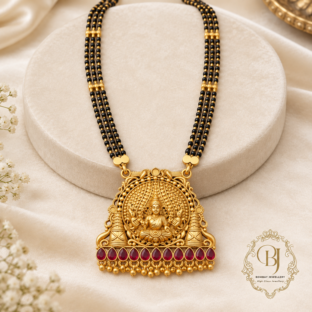 Mahalakshmi Aashirwad Matte Gold Temple Mangalsutra - Image 4