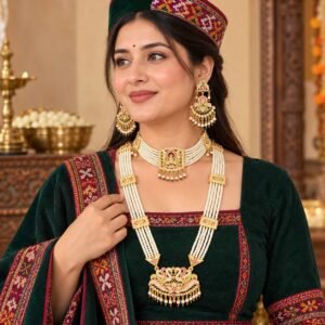 Chamba Rajkumari Pearl Rani Haar, Choker & Earrings Set