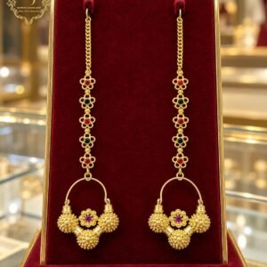 पहाड़ी विरासत — Gram Gold Look Gokharu Earrings with Sahara Chain